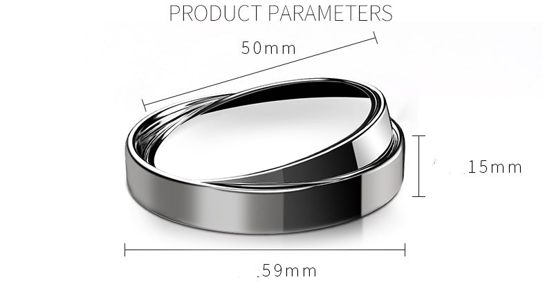 2Pcs Round Frame Convex Blind Spot Mirror Safety Driving Wide-angle 360 Degree Adjustable Clear Rearview Mirror