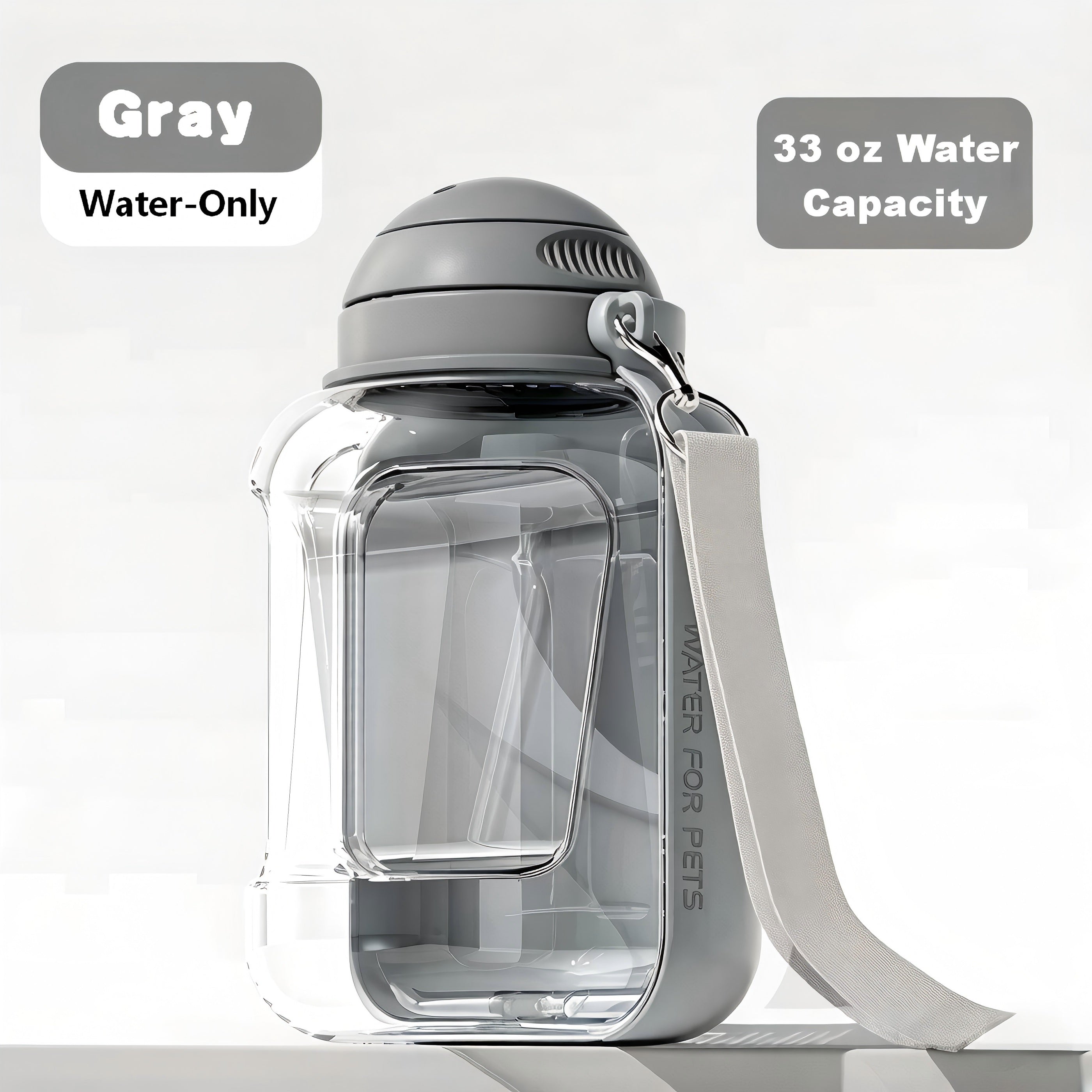 Dog Travel Bottle with Food Container– Large Capacity (32 oz Water & 10 oz Food), Leak-Proof, Perfect for  Dogs or Multiple Pets on the Go