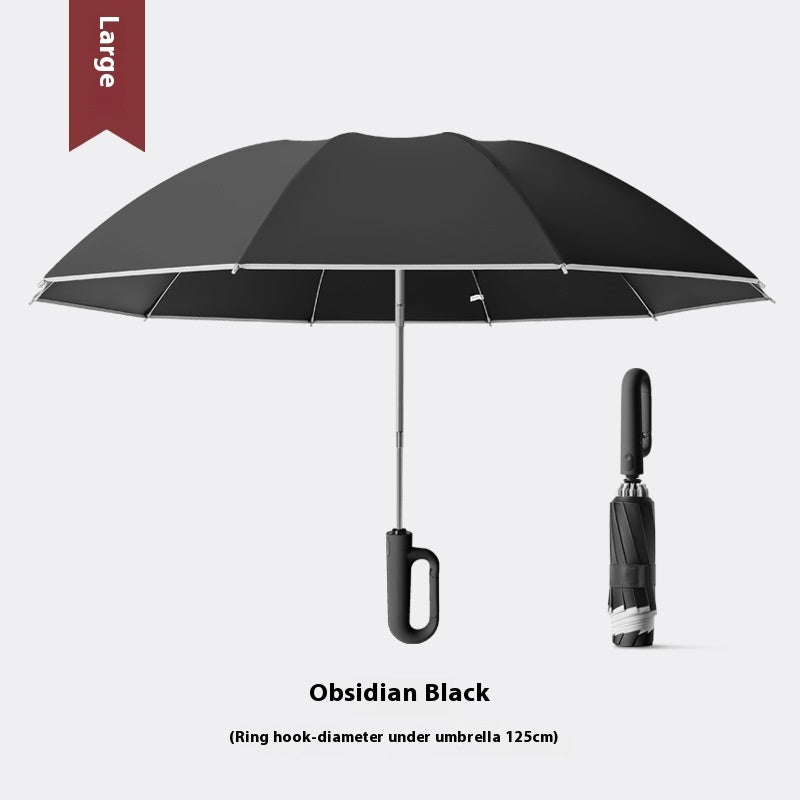 Inverted Umbrella with Carabiner Handle, Compact Wind Proof Umbrellas For Rain and Sun Protection, Portable Reverse Folding Umbrella, Car Umbrella