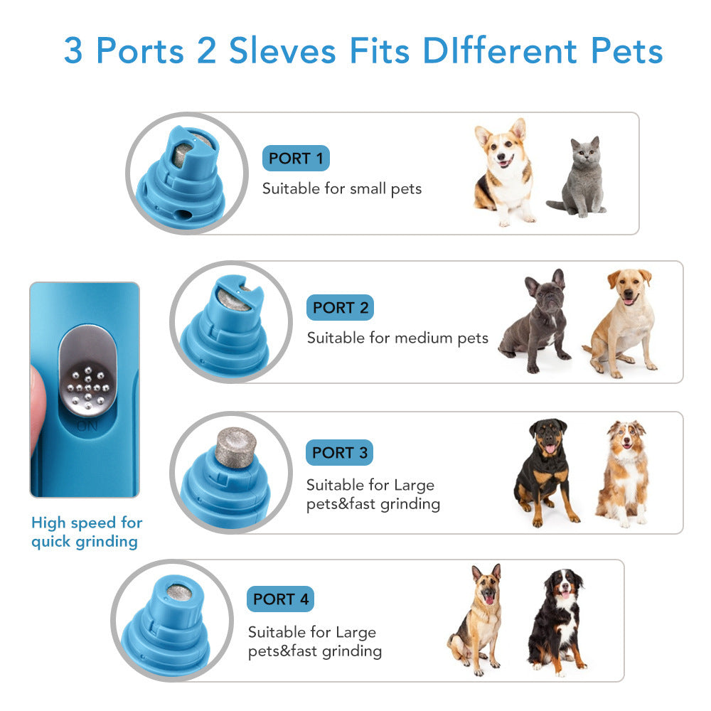 Electric Rechargeable Pet Nail Trimmer Painless Paws Grooming & Smoothing for Small Medium Large Dogs & Cats