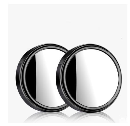 2Pcs Round Frame Convex Blind Spot Mirror Safety Driving Wide-angle 360 Degree Adjustable Clear Rearview Mirror