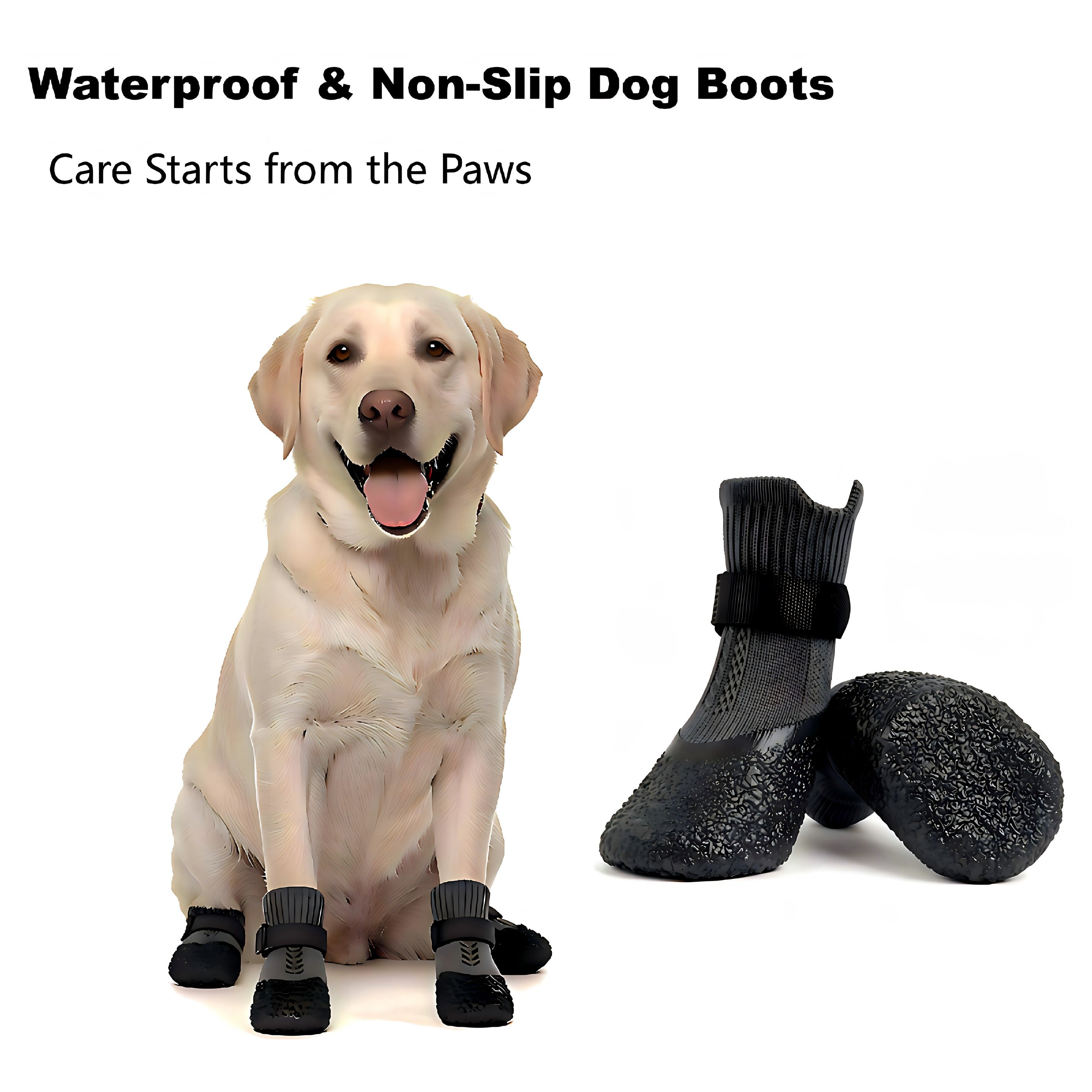 Waterproof Dog Boots, Non-Slip Dog Socks for Indoor & Outdoor Use, Protect Paws from Hot Pavement & Snow, Comfortable & Durable for Small Medium Large Dogs