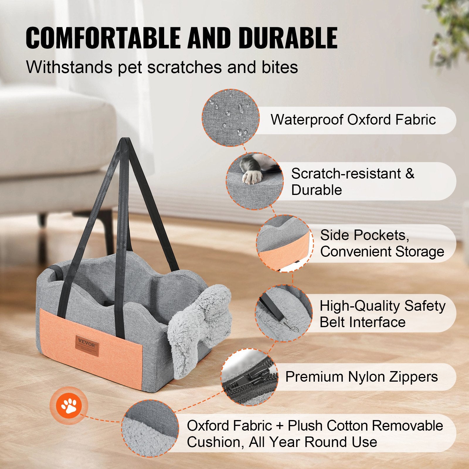 Dog Car Seat for Small Dog Center Console Seat Pet Booster Seat for Car Puppy Small Dogs