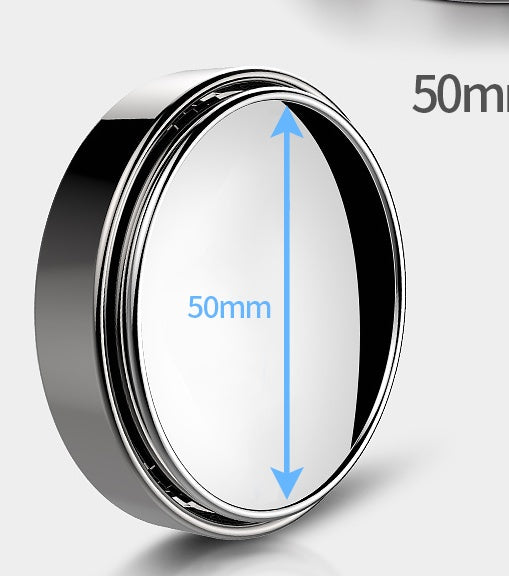 2Pcs Round Frame Convex Blind Spot Mirror Safety Driving Wide-angle 360 Degree Adjustable Clear Rearview Mirror