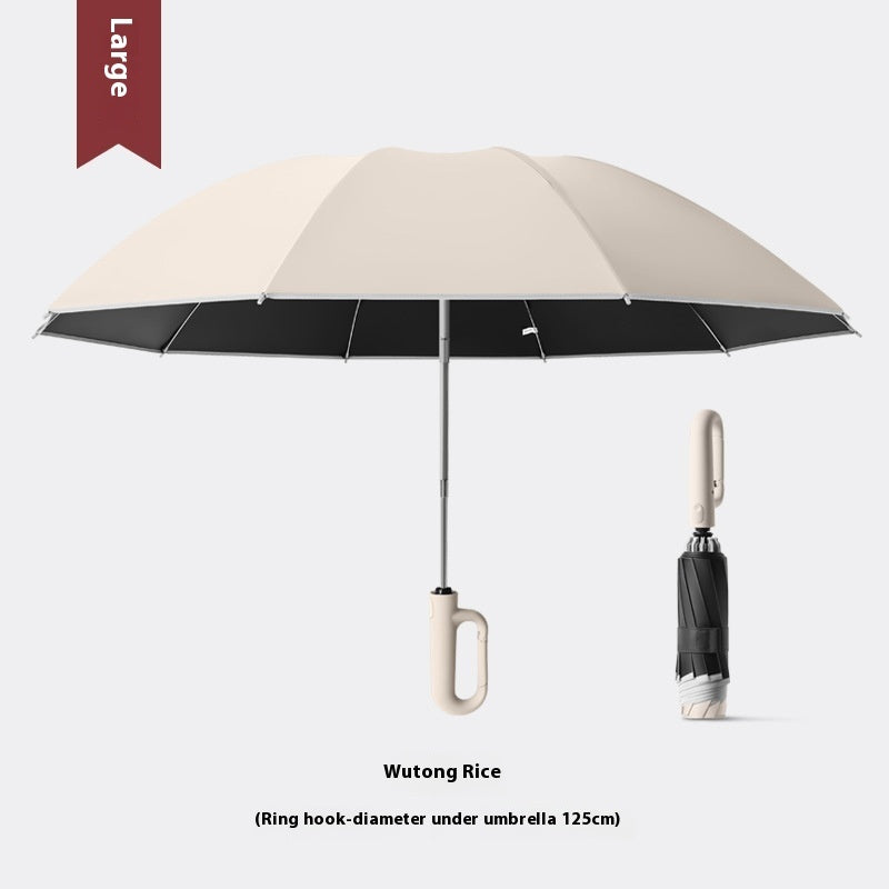 Inverted Umbrella with Carabiner Handle, Compact Wind Proof Umbrellas For Rain and Sun Protection, Portable Reverse Folding Umbrella, Car Umbrella