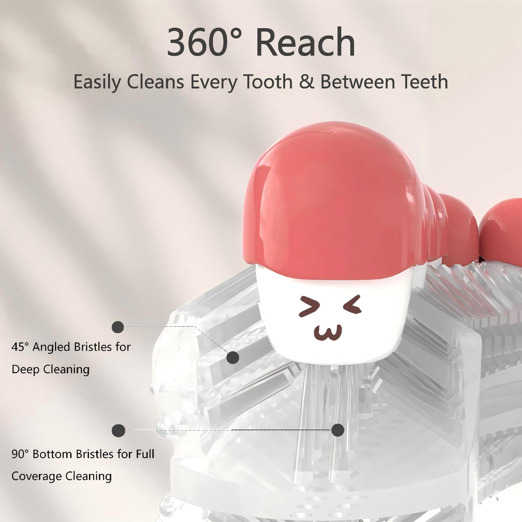 U-Shaped Sonic Electric Toothbrush for Adults & Kids 7+ , 360° Hands-Free Cleaning, Blue Light Whitening Technology, Sanitizing Case, USB Rechargeable, IPX7 Waterproof