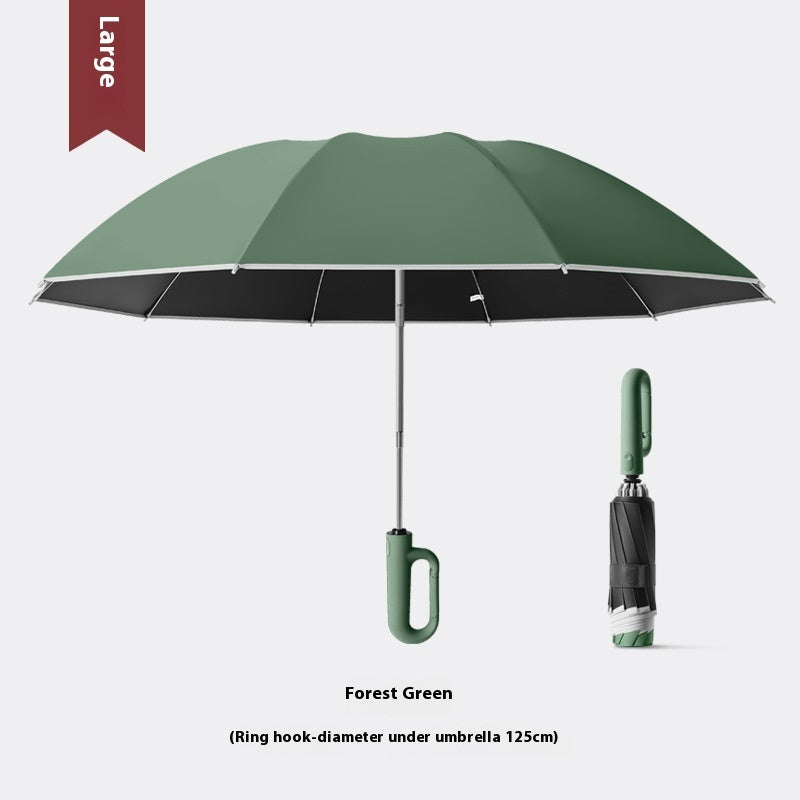 Inverted Umbrella with Carabiner Handle, Compact Wind Proof Umbrellas For Rain and Sun Protection, Portable Reverse Folding Umbrella, Car Umbrella