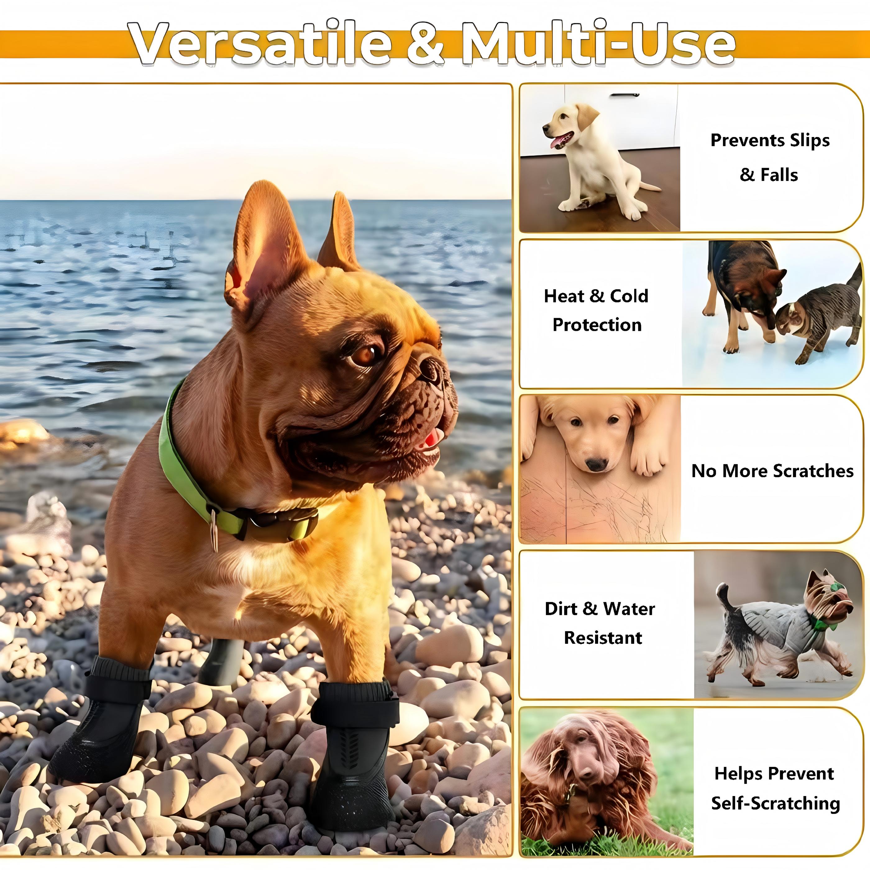 Waterproof Dog Boots, Non-Slip Dog Socks for Indoor & Outdoor Use, Protect Paws from Hot Pavement & Snow, Comfortable & Durable for Small Medium Large Dogs