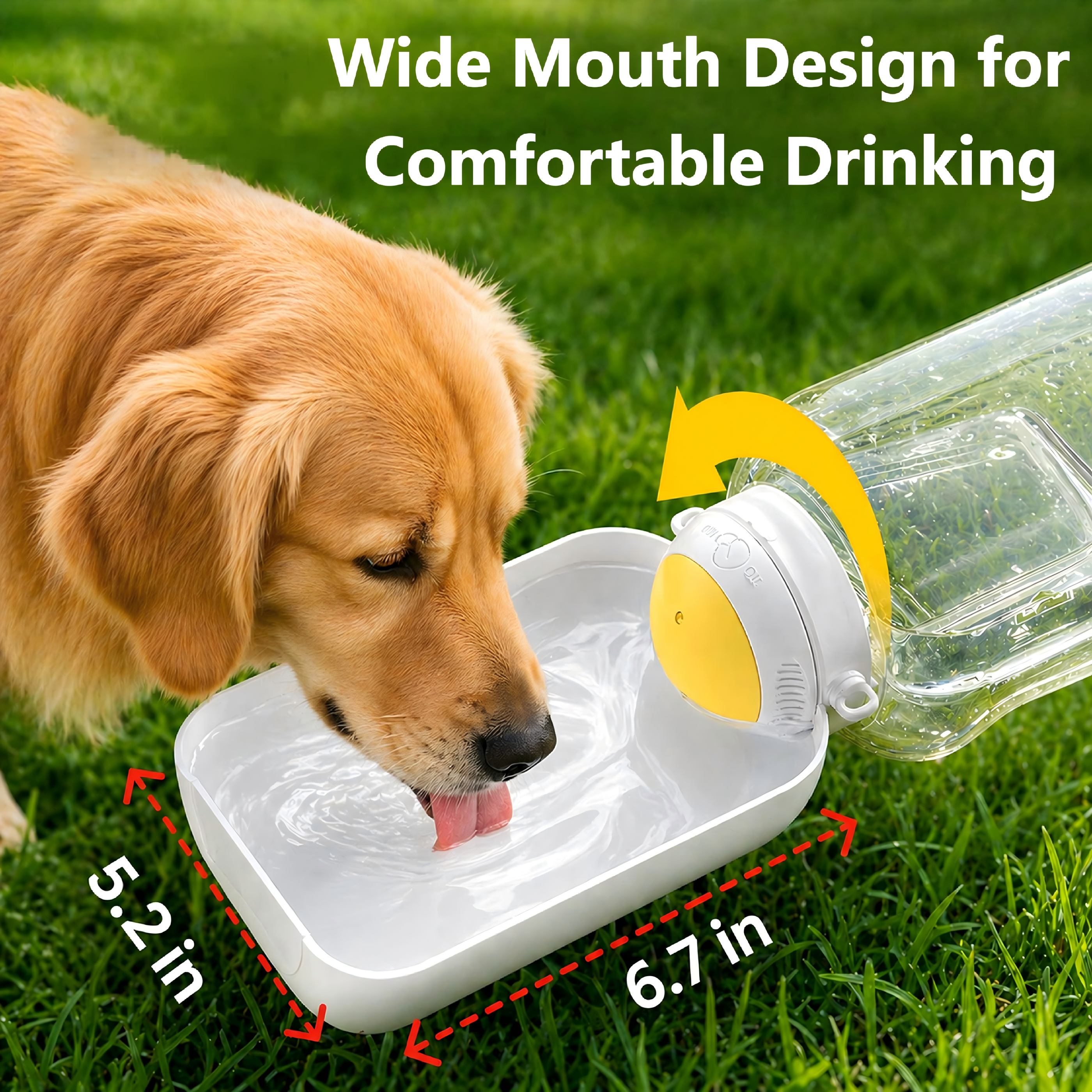 Dog Travel Bottle with Food Container– Large Capacity (32 oz Water & 10 oz Food), Leak-Proof, Perfect for  Dogs or Multiple Pets on the Go