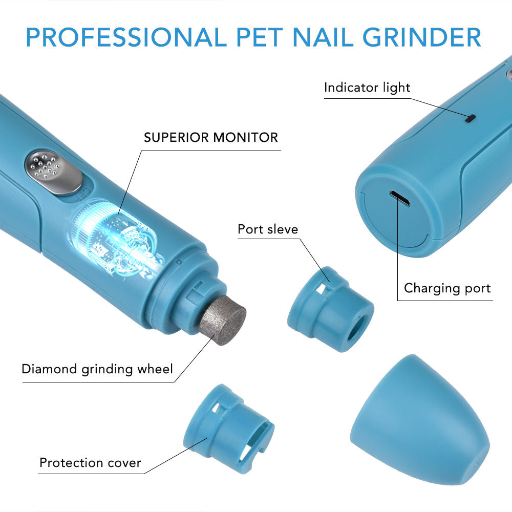 Electric Rechargeable Pet Nail Trimmer Painless Paws Grooming & Smoothing for Small Medium Large Dogs & Cats