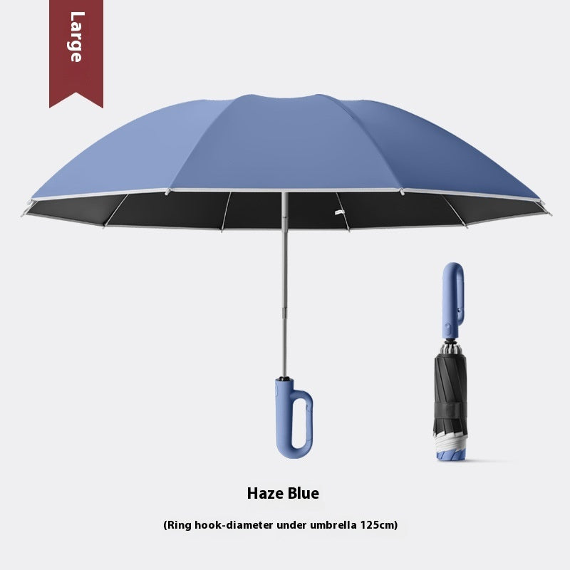 Inverted Umbrella with Carabiner Handle, Compact Wind Proof Umbrellas For Rain and Sun Protection, Portable Reverse Folding Umbrella, Car Umbrella