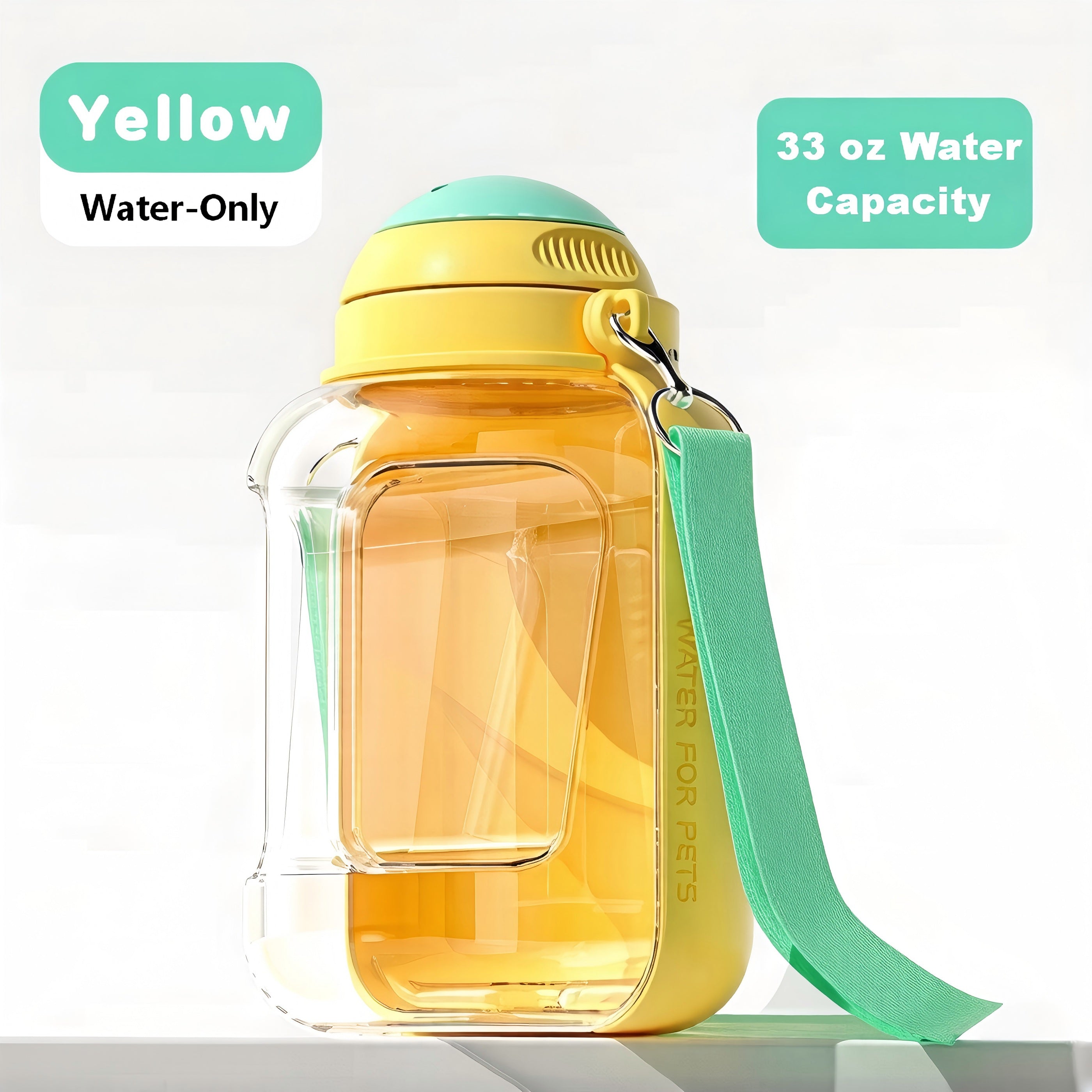 Dog Travel Bottle with Food Container– Large Capacity (32 oz Water & 10 oz Food), Leak-Proof, Perfect for  Dogs or Multiple Pets on the Go