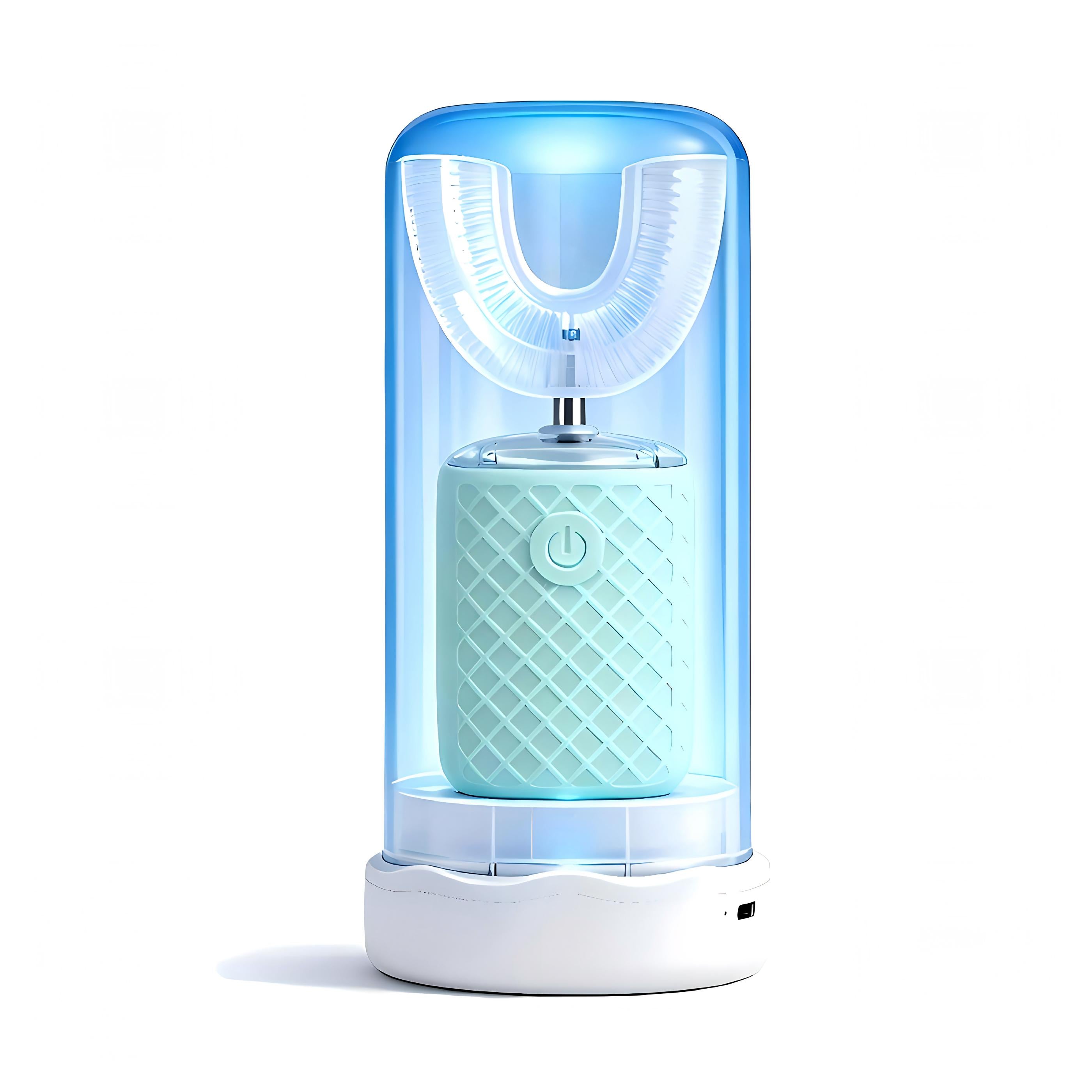 U-Shaped Sonic Electric Toothbrush for Adults & Kids 7+ , 360° Hands-Free Cleaning, Blue Light Whitening Technology, Sanitizing Case, USB Rechargeable, IPX7 Waterproof