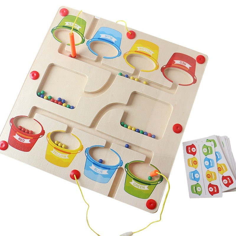 Magnetic Color Digital Maze Wooden Puzzle，Baby Concentration Training, Logic Thinking For 2 year Old Early Education