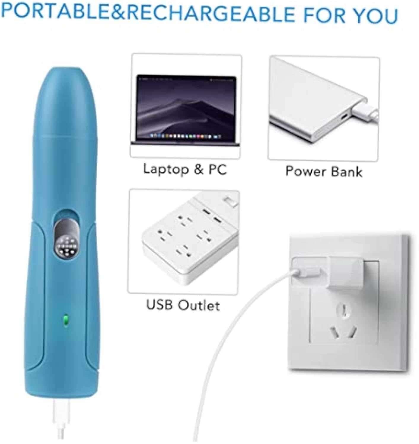 Electric Rechargeable Pet Nail Trimmer Painless Paws Grooming & Smoothing for Small Medium Large Dogs & Cats