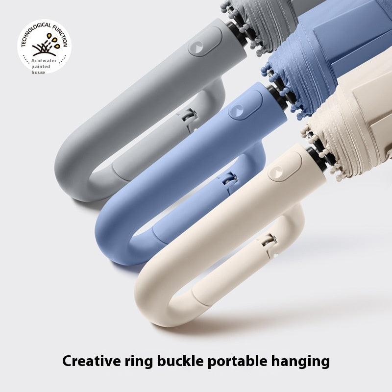 Inverted Umbrella with Carabiner Handle, Compact Wind Proof Umbrellas For Rain and Sun Protection, Portable Reverse Folding Umbrella, Car Umbrella
