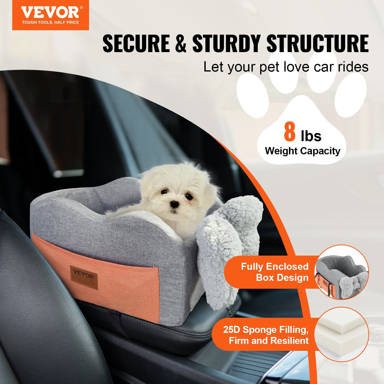 Dog Car Seat for Small Dog Center Console Seat Pet Booster Seat for Car Puppy Small Dogs