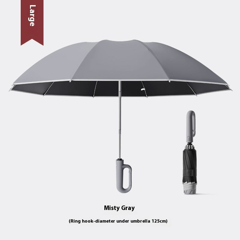 Inverted Umbrella with Carabiner Handle, Compact Wind Proof Umbrellas For Rain and Sun Protection, Portable Reverse Folding Umbrella, Car Umbrella