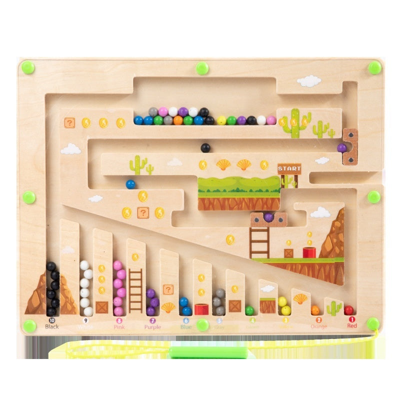 Magnetic Color Digital Maze Wooden Puzzle，Baby Concentration Training, Logic Thinking For 2 year Old Early Education