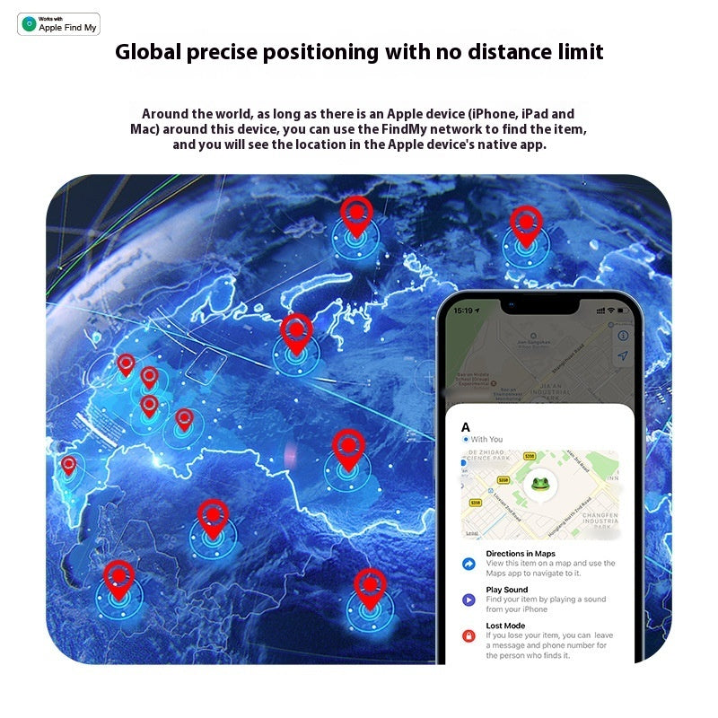 Mini GPS Tracker Smart Tag Compatible with iOS Find My APP Global Locator Anti-lost Finder for Car Pet Keys Wallet Suitcase iTag