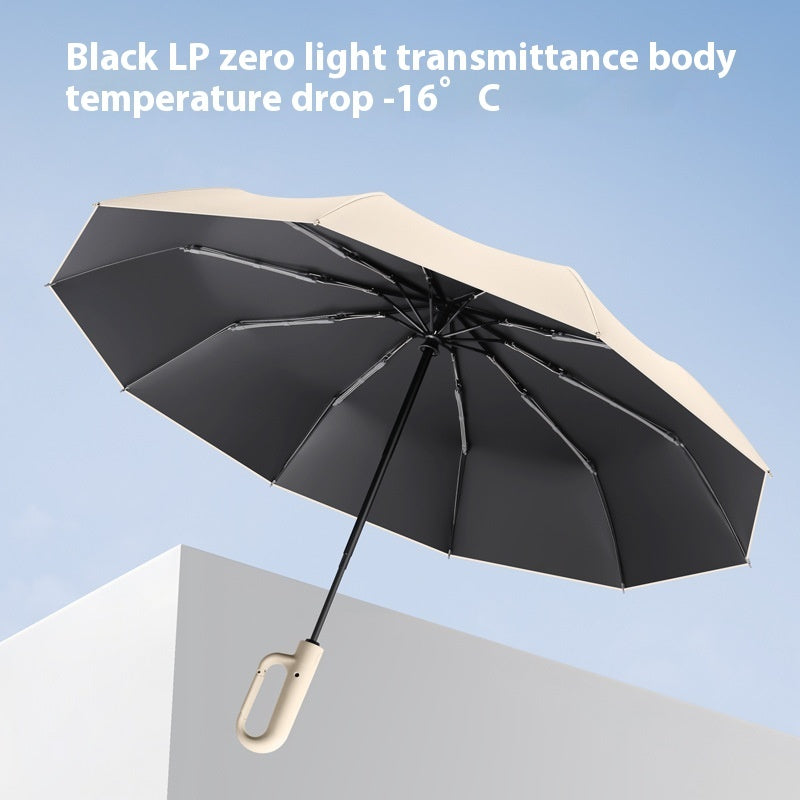 Inverted Umbrella with Carabiner Handle, Compact Wind Proof Umbrellas For Rain and Sun Protection, Portable Reverse Folding Umbrella, Car Umbrella